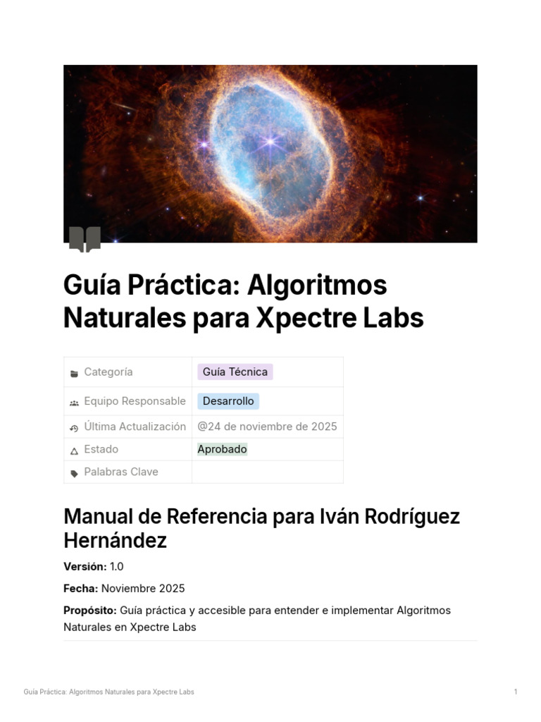 Guía Práctica- Algoritmos Naturales para Xpectre Labs | PDF ...