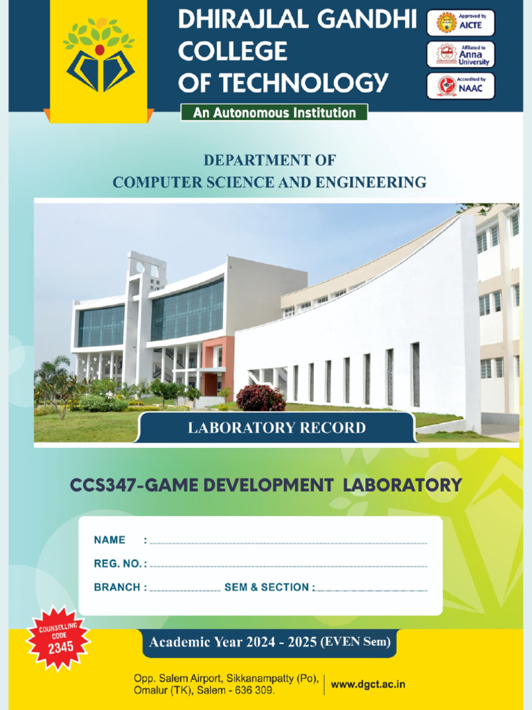 Game Development Front Page | PDF