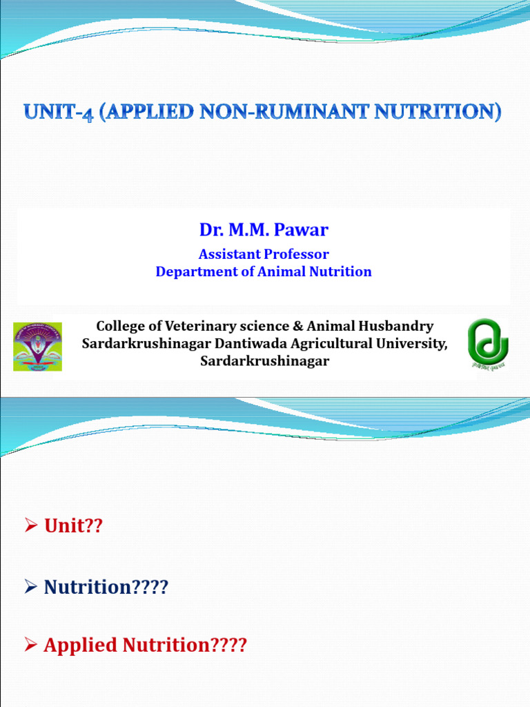 Poultry Nutrition: Ruminants vs Non-Ruminants | PDF