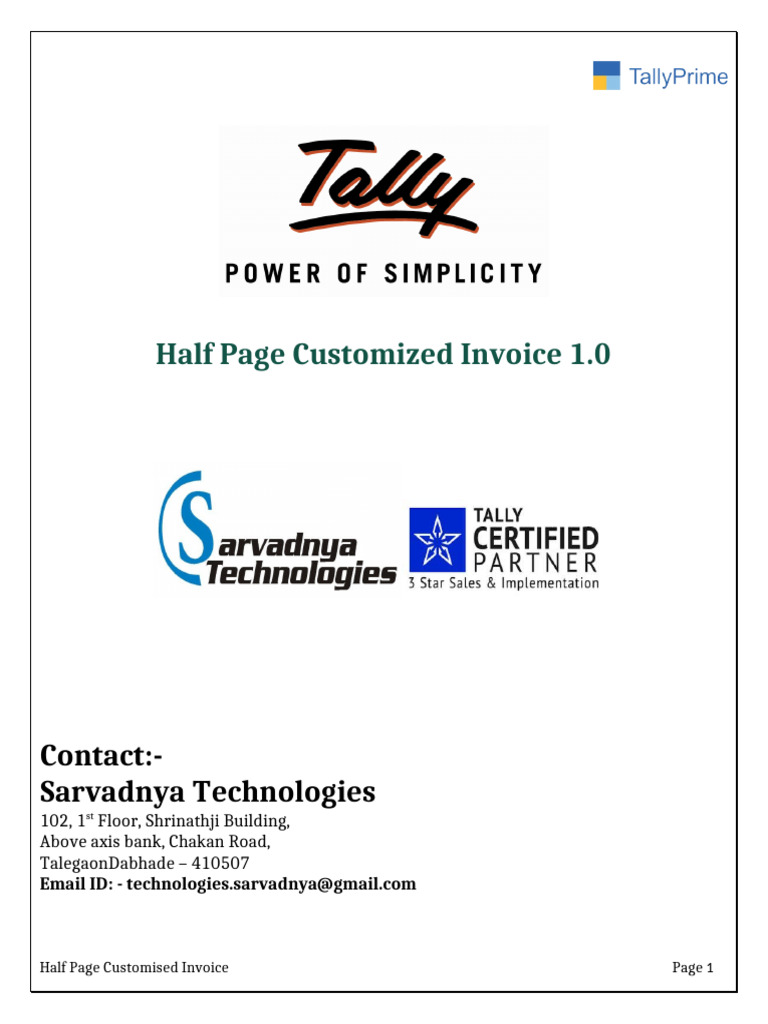 Half Page Customized Invoice for Tally | PDF | Invoice | Computing