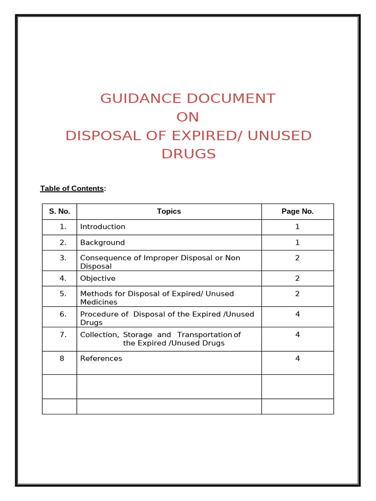 Safe Disposal of Expired Drugs Guide | PDF | Waste Management | Pharmacy