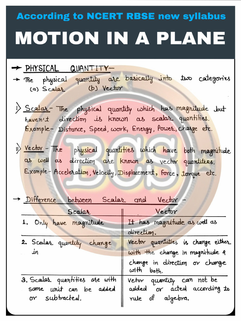 Motion in A Plane | PDF