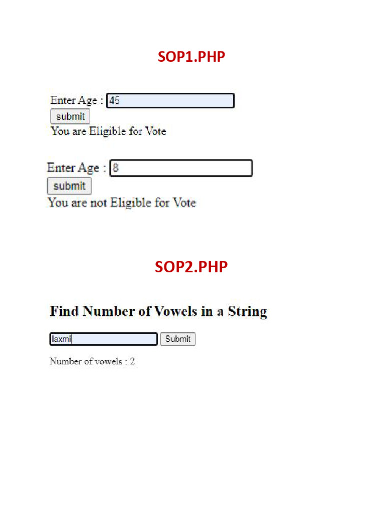 All PHP Sop Output | PDF