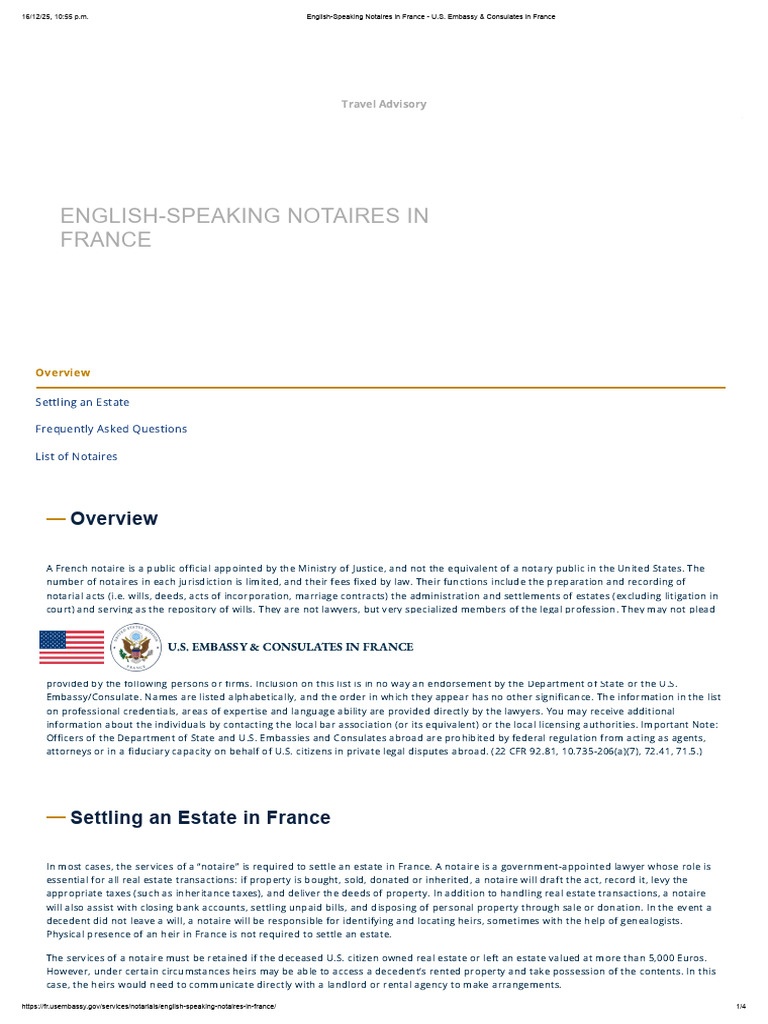 English-Speaking Notaires in France | PDF | Notary Public | Lawyer
