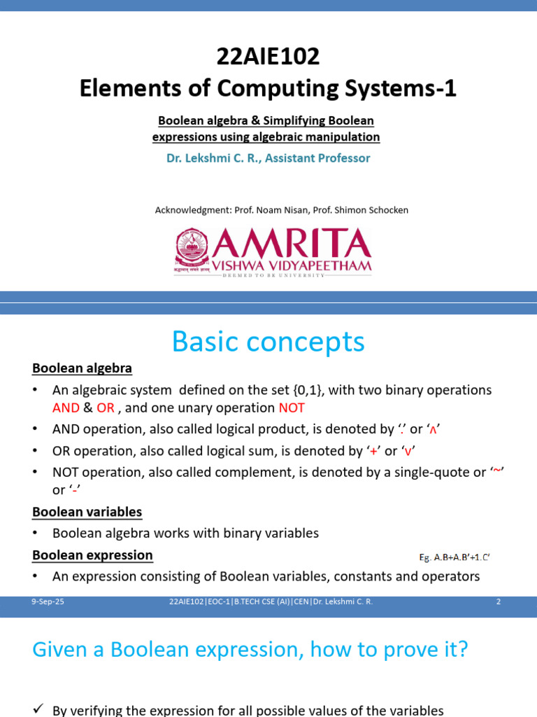 Boolean Algebra Basics and Simplification | PDF | Boolean Algebra ...