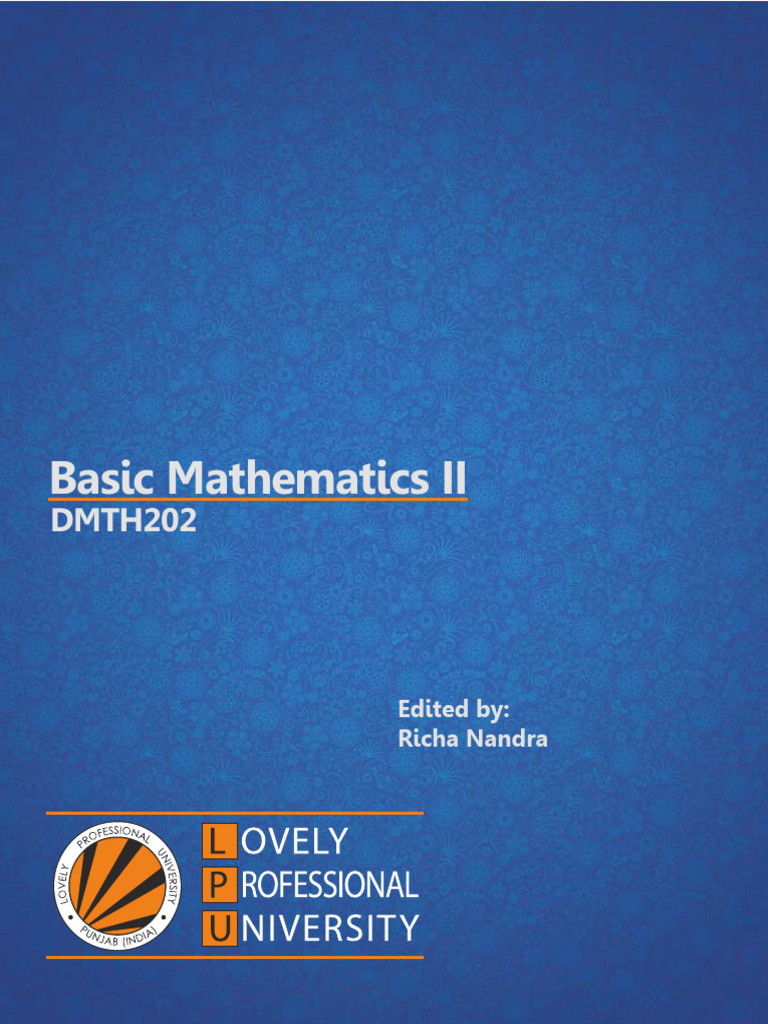 Basic Mathematics II: Integration & Probability | PDF | Integral | Calculus
