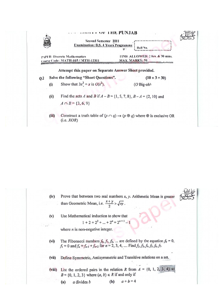 Past Papers 105 | PDF