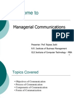 Managerial Communication Session 2. Objectives, Process &amp Forms of Communication