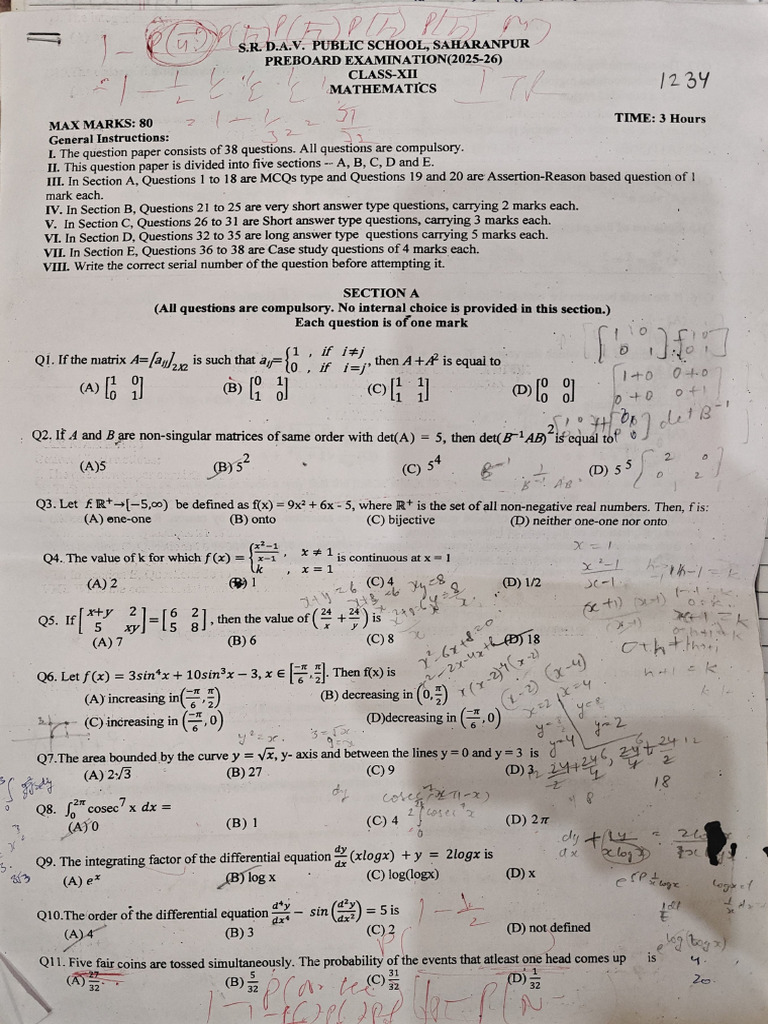 DAV Class12th Preboard | PDF