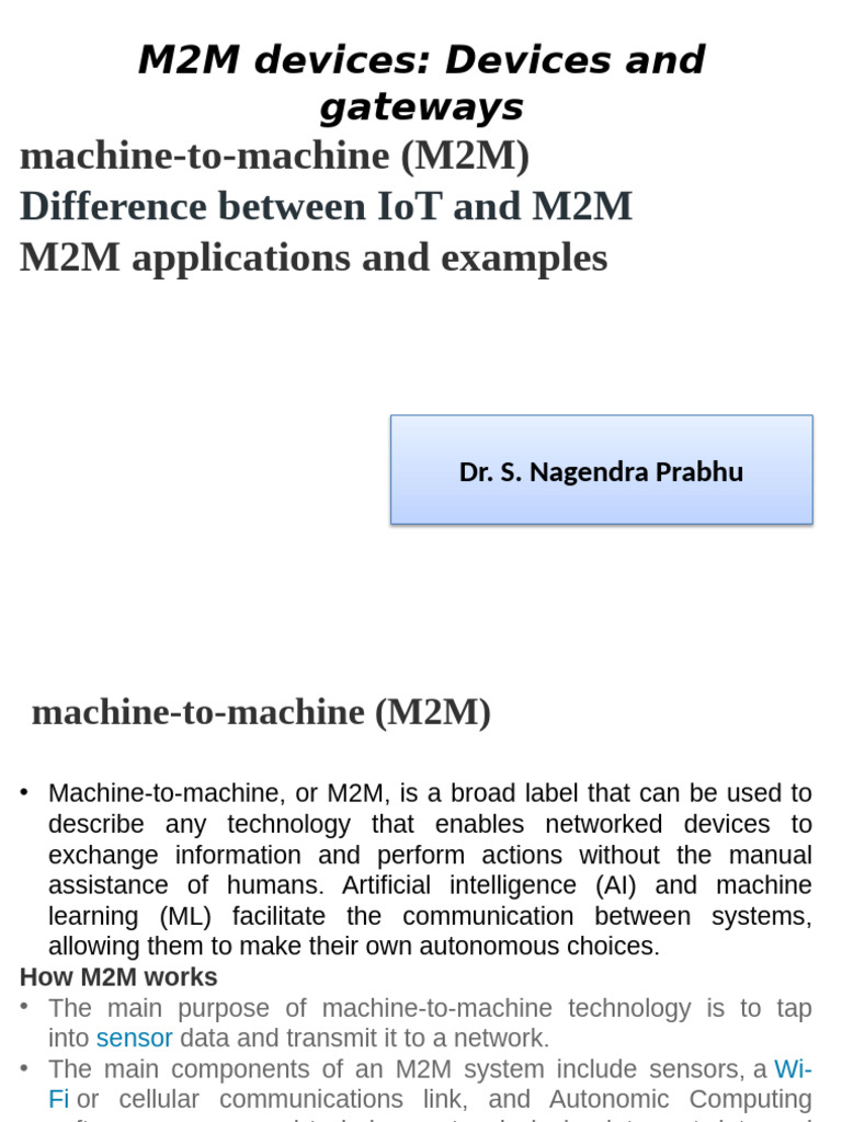 Unit 1 - 4. M2M - IoT | PDF