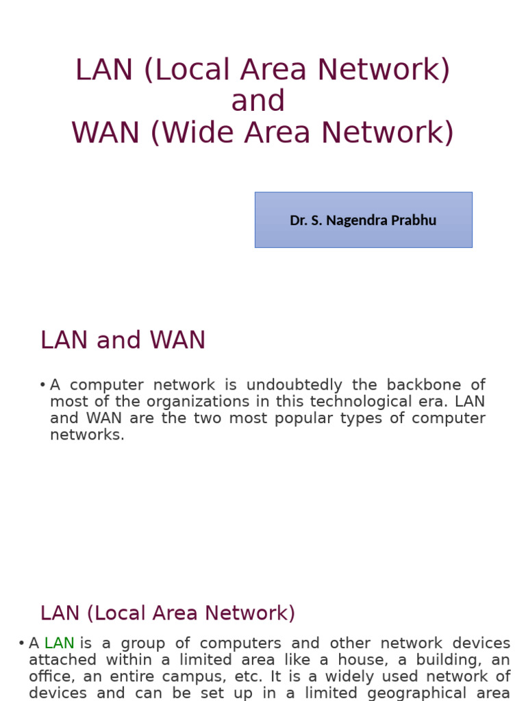 Understanding LAN and WAN Networks | PDF | Computer Network | Local ...
