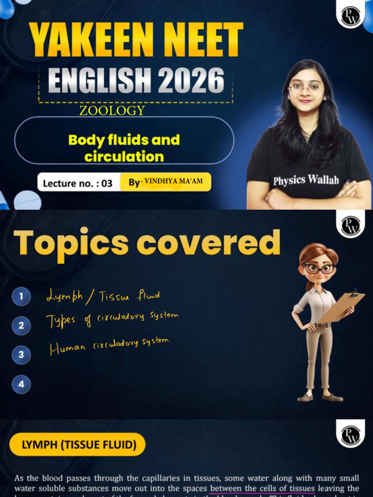 Body Fluids and Circulation 03 Class Notes | PDF