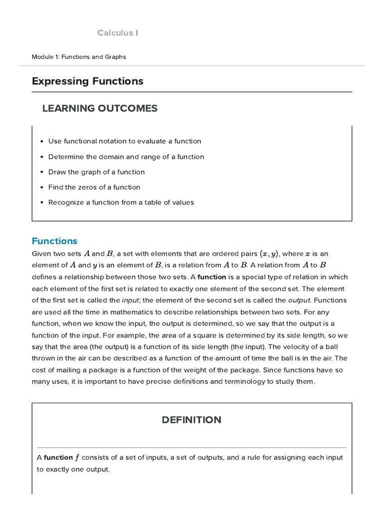 Understanding Functions and Graphs | PDF | Function (Mathematics) | Set ...