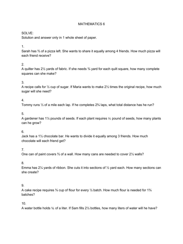 Math Multiply and Divide Fractions | PDF