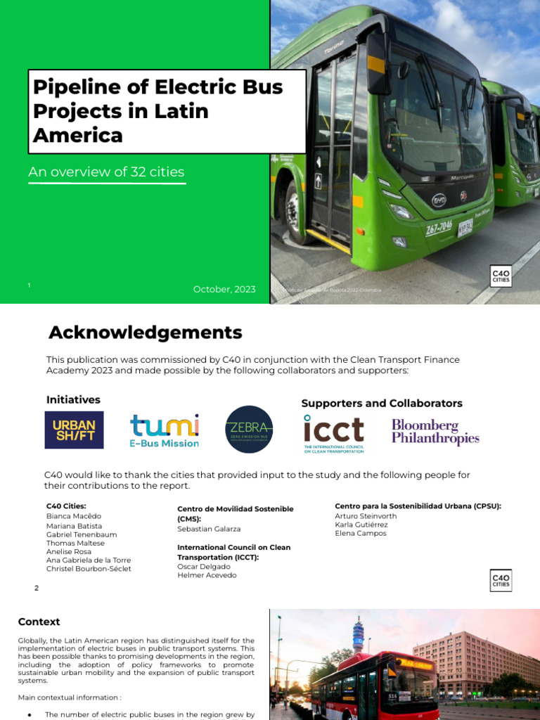 Pipeline of Electric Bus Projects in Latin America | PDF | Transport ...