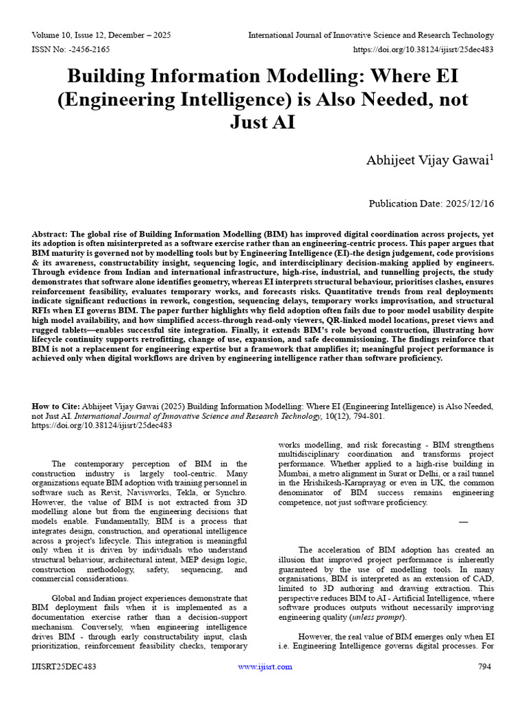 Building Information Modelling: Where EI (Engineering Intelligence) Is ...