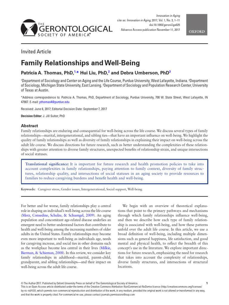 Family Ties and Well-Being Insights | PDF | Social Support | Sibling