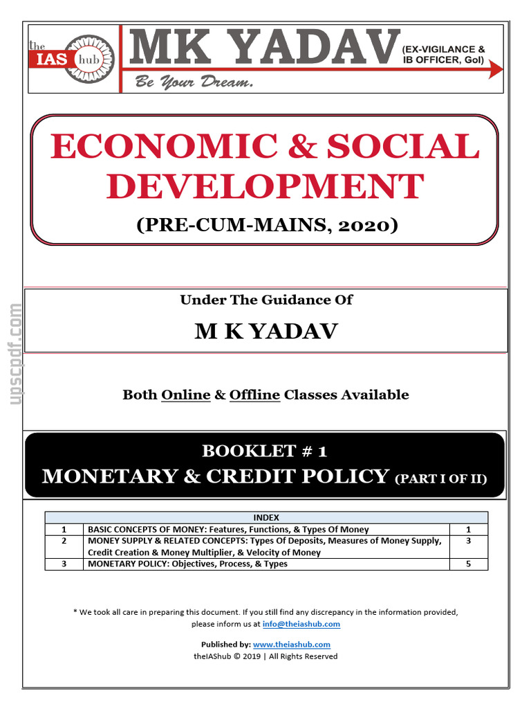 Monetary and Credit Policy Overview | PDF | Money | Money Supply