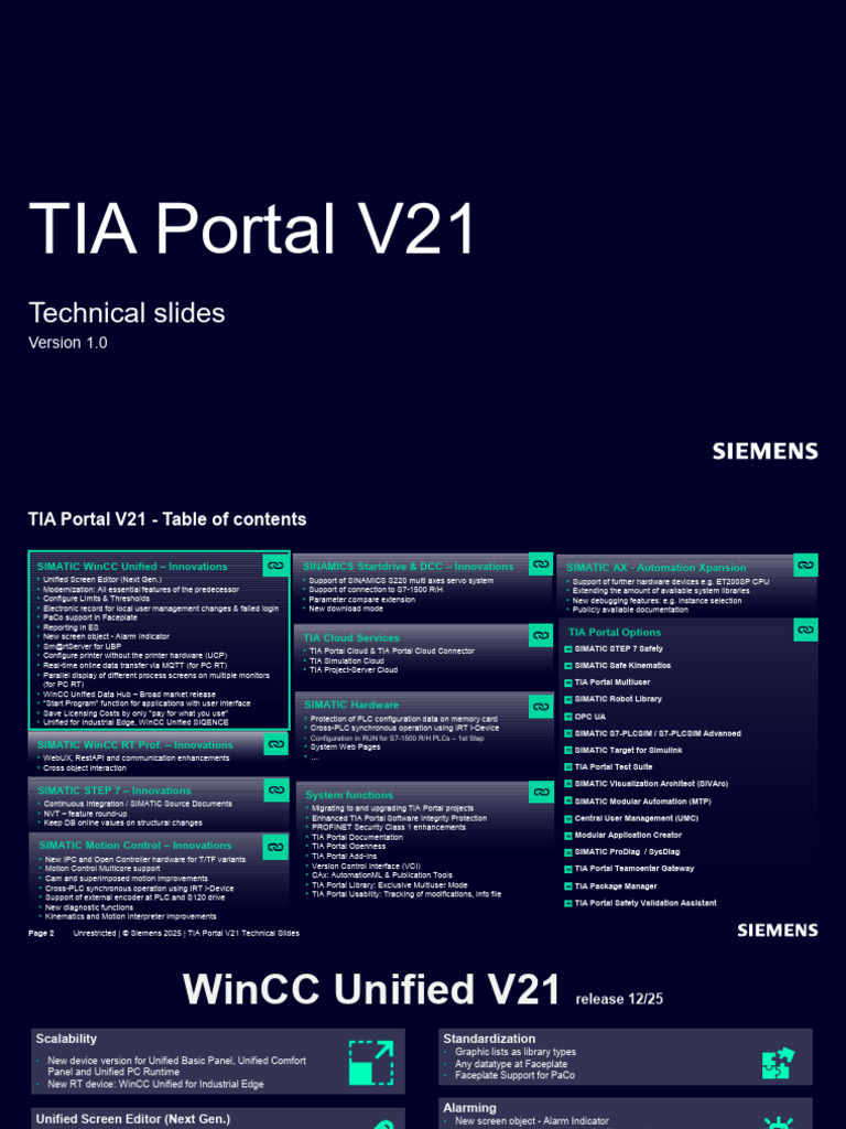 TIA Portal V21 Technical Overview | PDF | Programmable Logic Controller ...