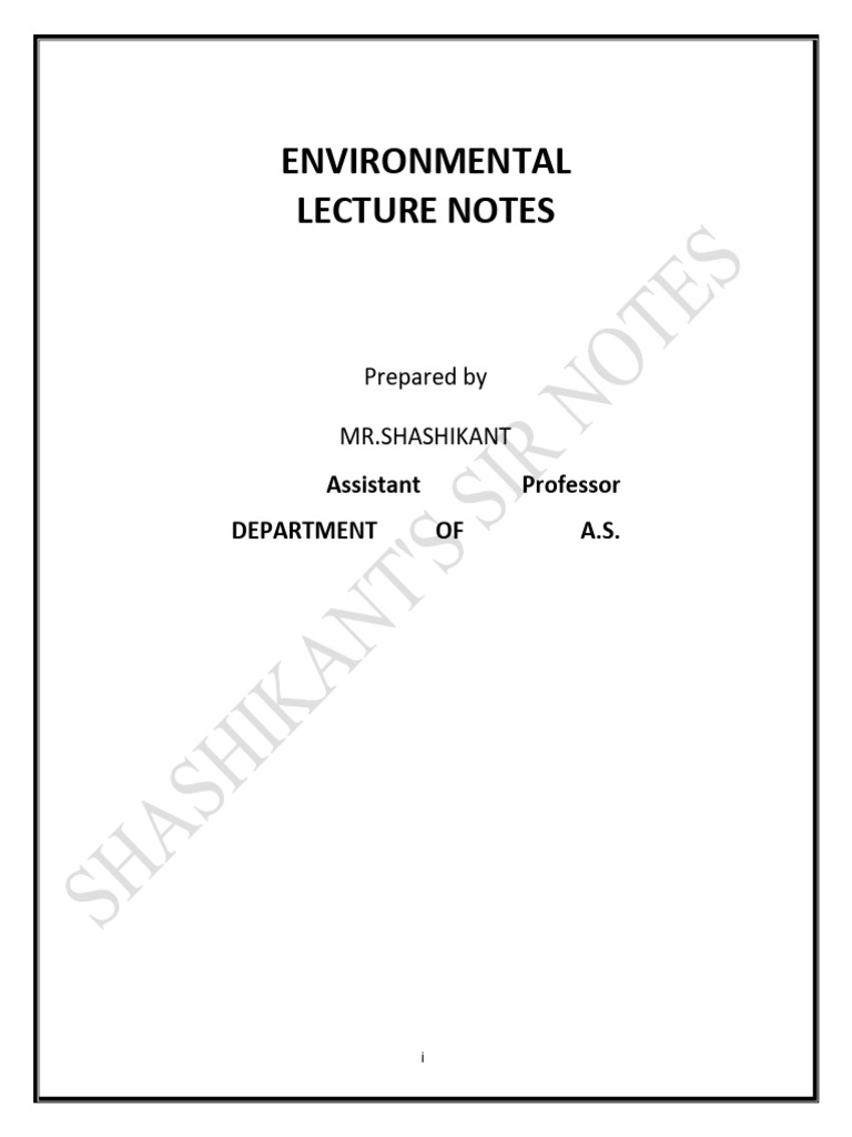 Environmental Studies Lecture Notes | PDF | Ecosystem | Food Web