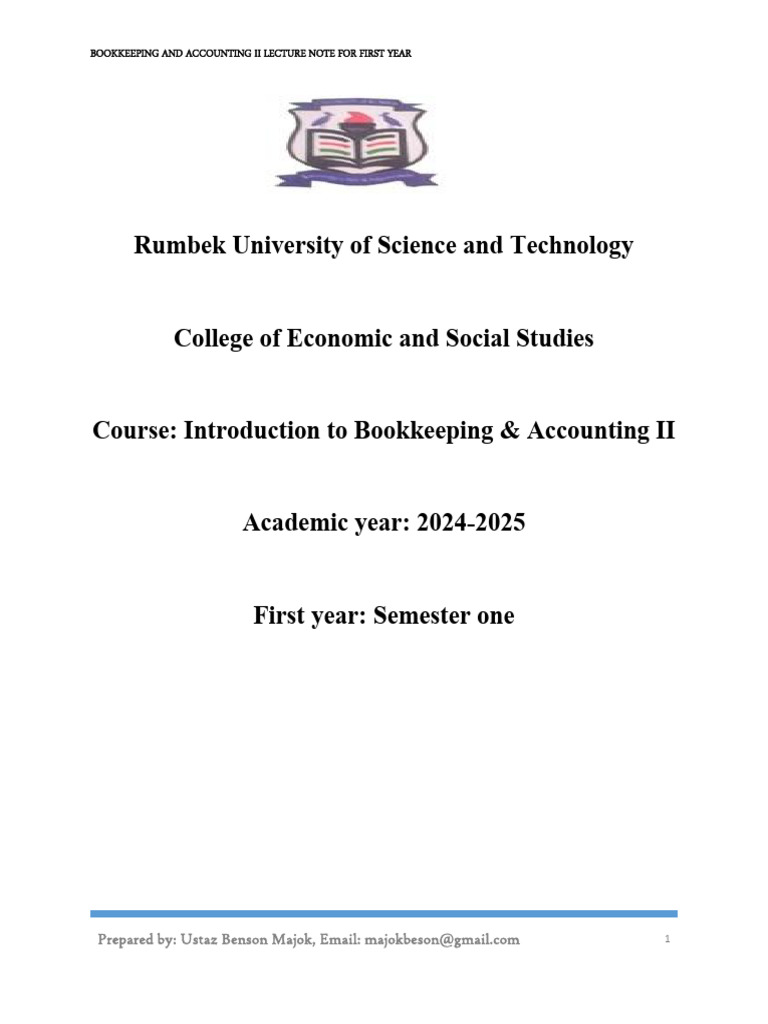 Bookkeeping & Accounting II Notes | PDF | Transaction Account | Expense