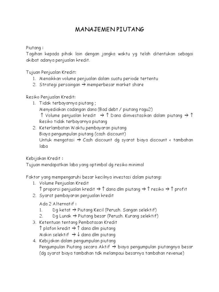 Manajemen Piutang