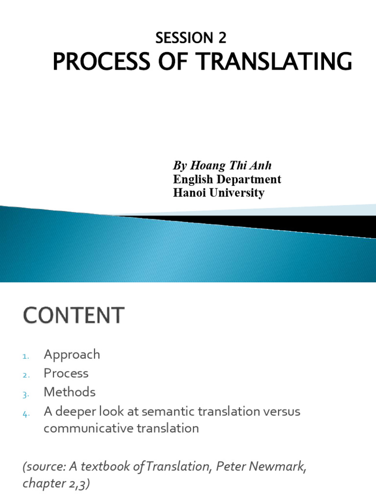Translation Process: Methods & Levels | PDF | Translations | Idiom