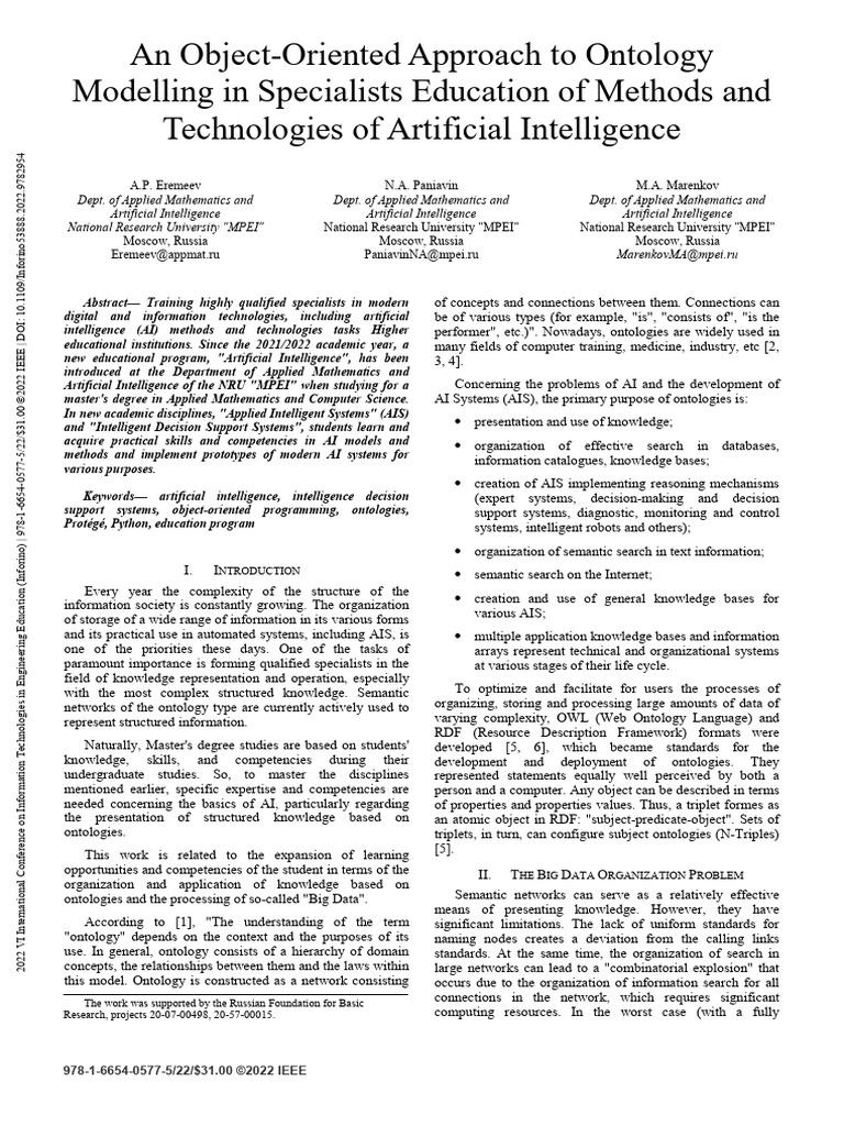 Ontology Modeling in AI Education | PDF | Ontology (Information Science ...