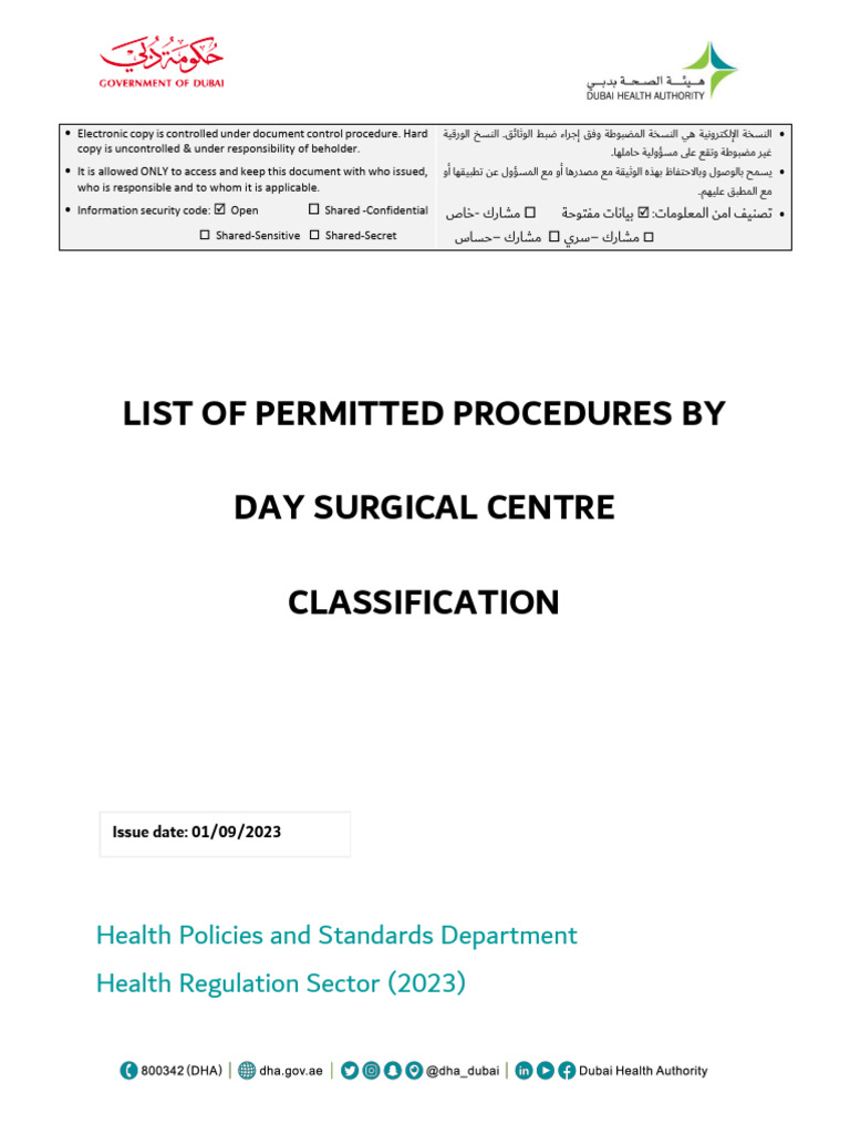 Permitted Day Surgery Procedures List | PDF | Surgery | Knee