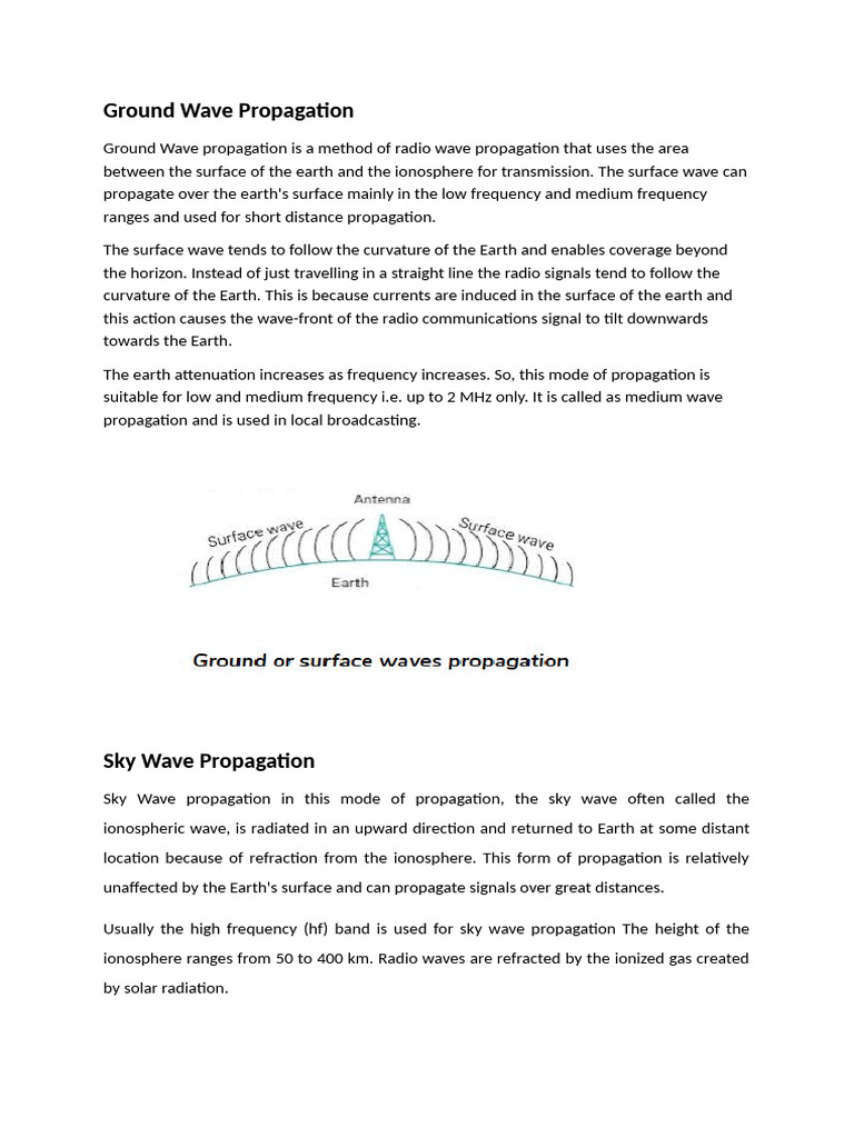 Ground and Sky Wave Propagation Explained | PDF
