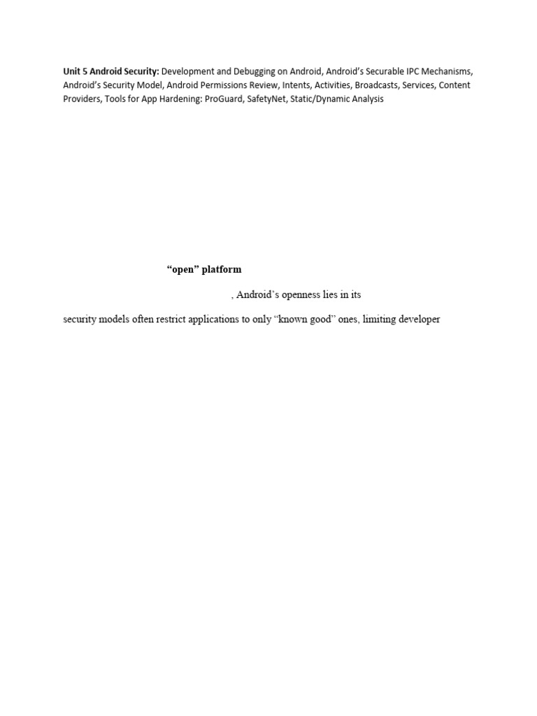 Android Security and Development Overview | PDF