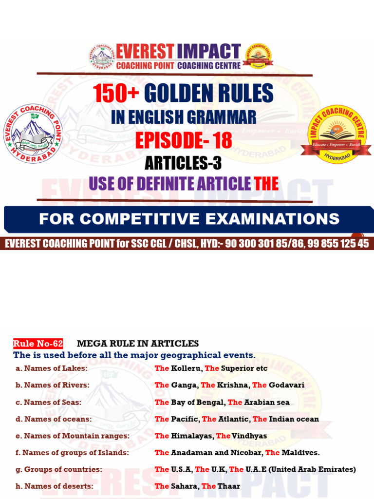Golden Rules Ep-18 Class Notes | PDF