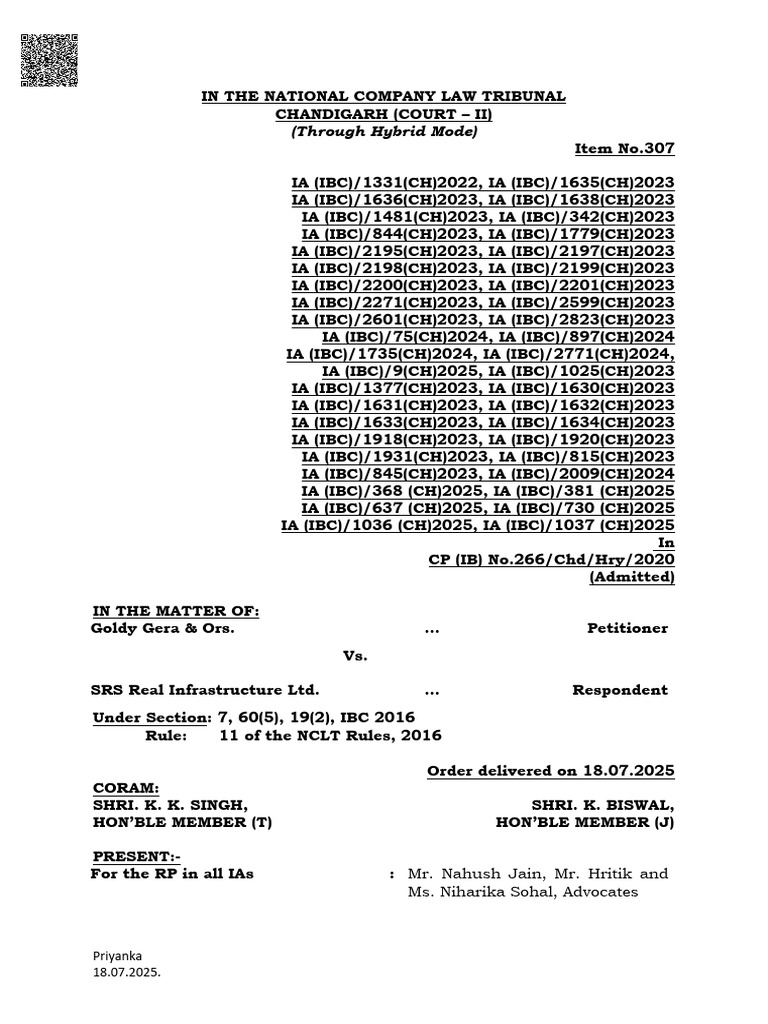 Order Dated 18.07.2025 | PDF