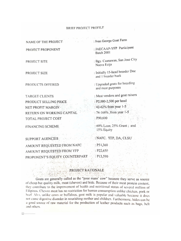 Business Plans Scanned Samples | PDF
