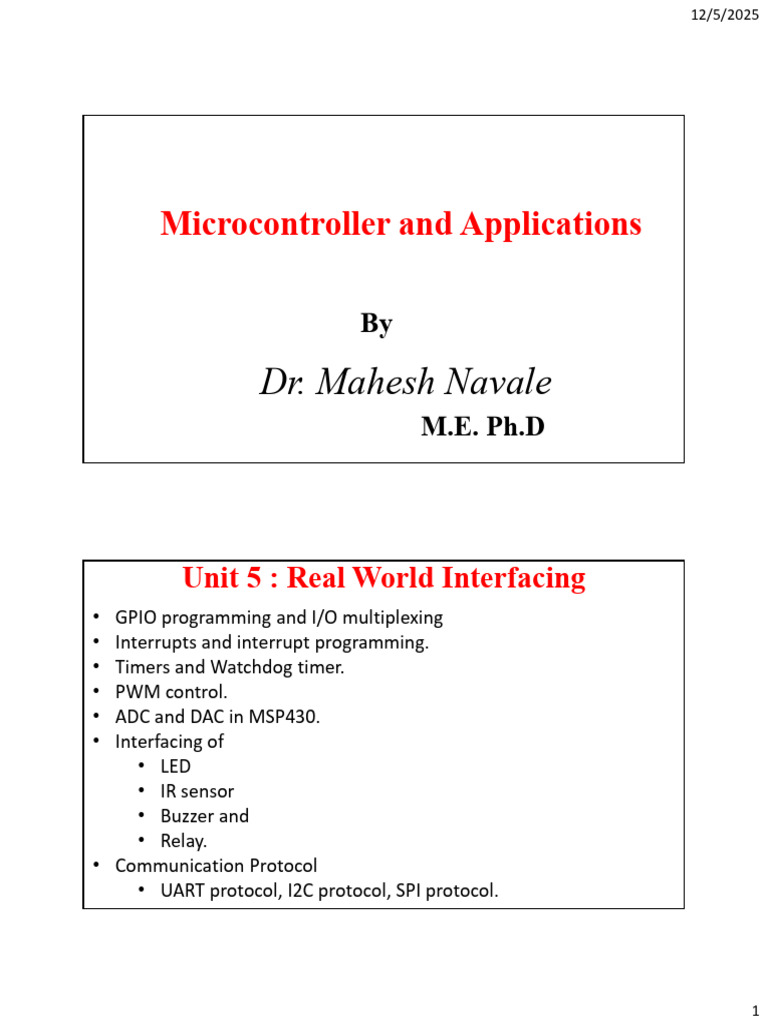 MSP430 Microcontroller Interfacing Guide | PDF | Computing | Computer ...