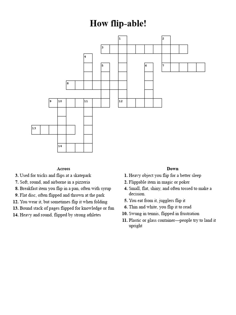 Flipping Word Puzzle Clues | PDF