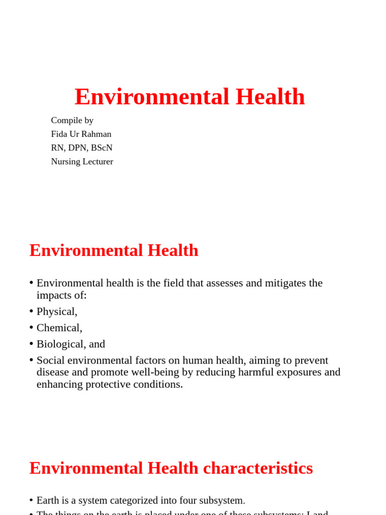 Understanding Environmental Health Factors | PDF