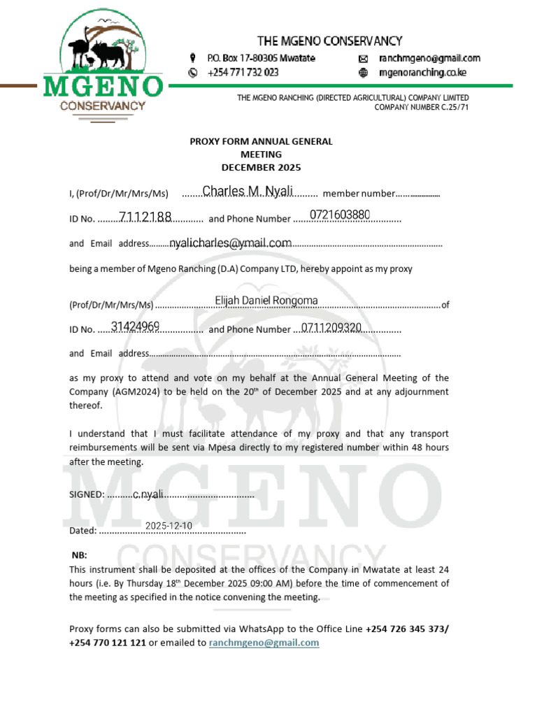 Proxy Form | PDF