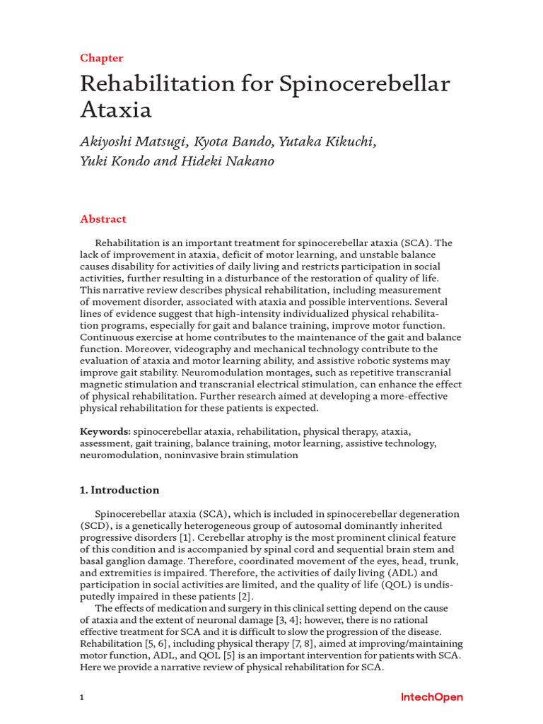 Rehabilitation For Spinocerebellar Ataxia | PDF | Cerebellum | Neuroimaging