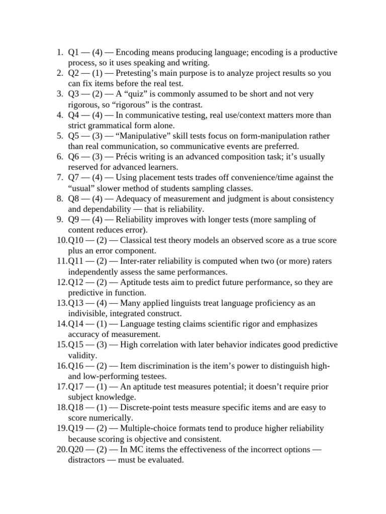 Explanation of 30 Konkur Tests | PDF | Multiple Choice | Methodology