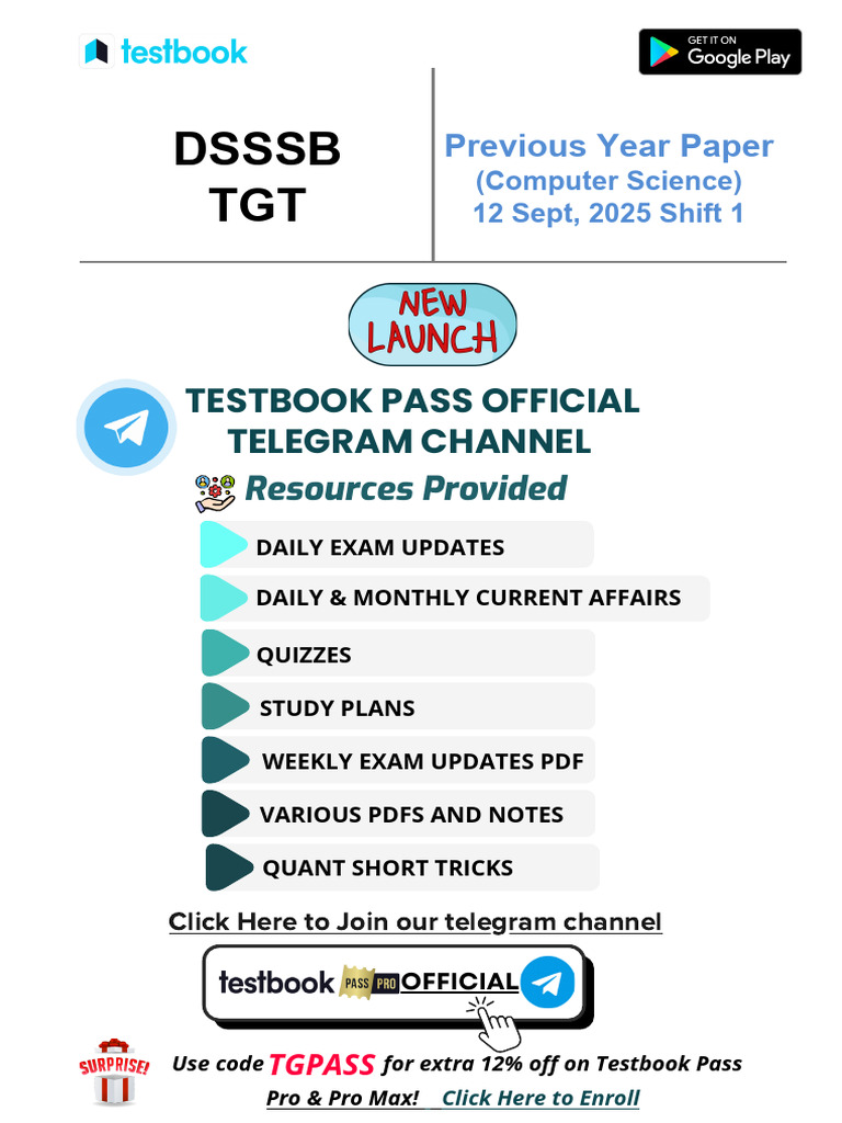DSSSB TGT Computer Science Exam Guide | PDF