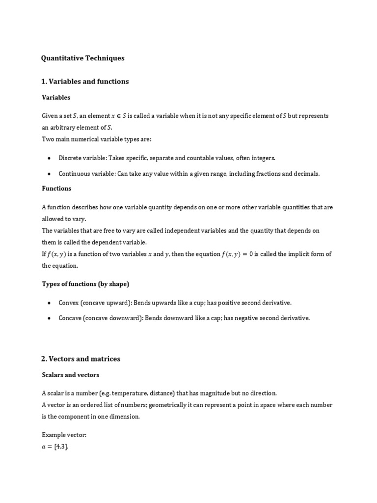 Quantitative Techniques Overview | PDF | Mean | Probability Distribution