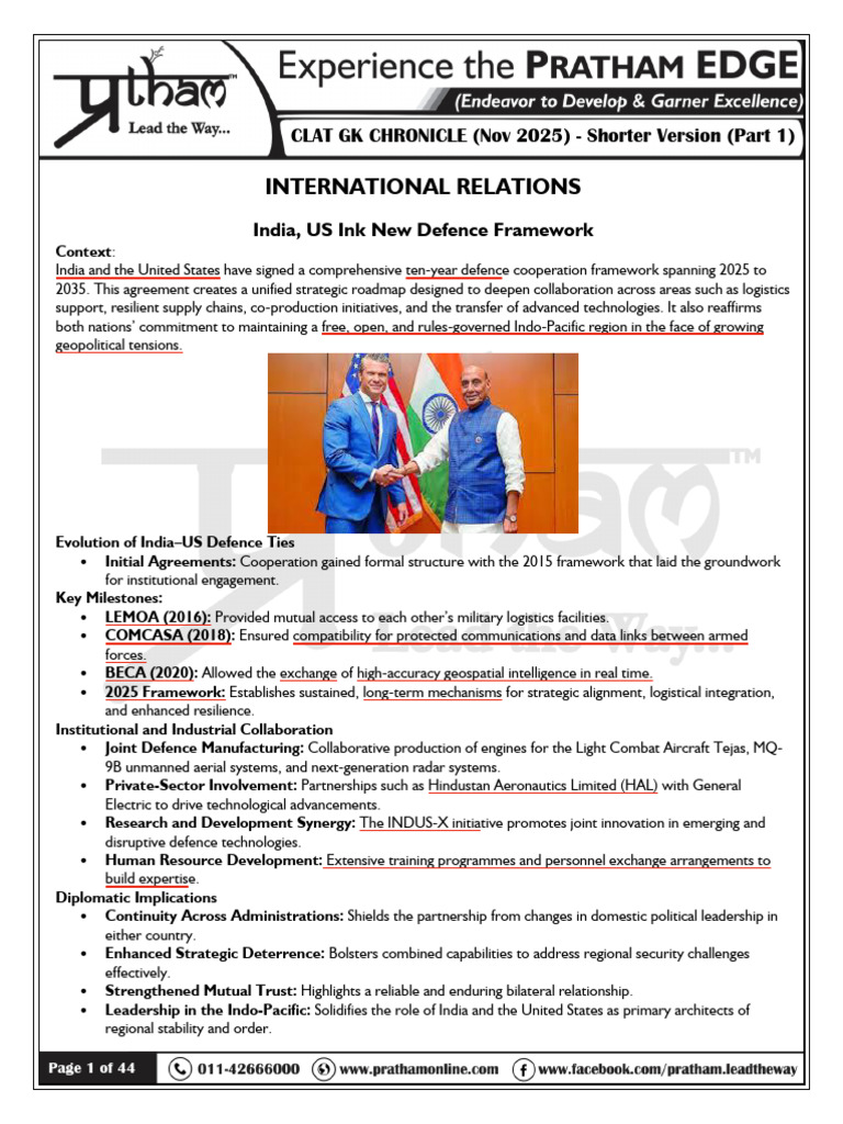 India-US Defence Framework 2025-2035 | PDF | Cost Of Living | Consumer ...