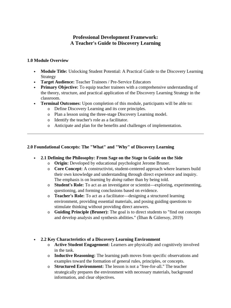 Discovery Learning for Teacher Trainees | PDF | Learning | Behavioural ...