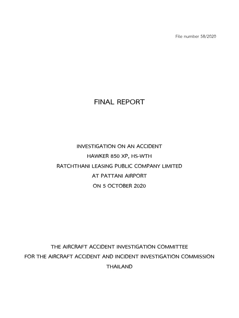 Final Report (English) ACCID20201005HS-WTH | PDF | Flight Recorder ...