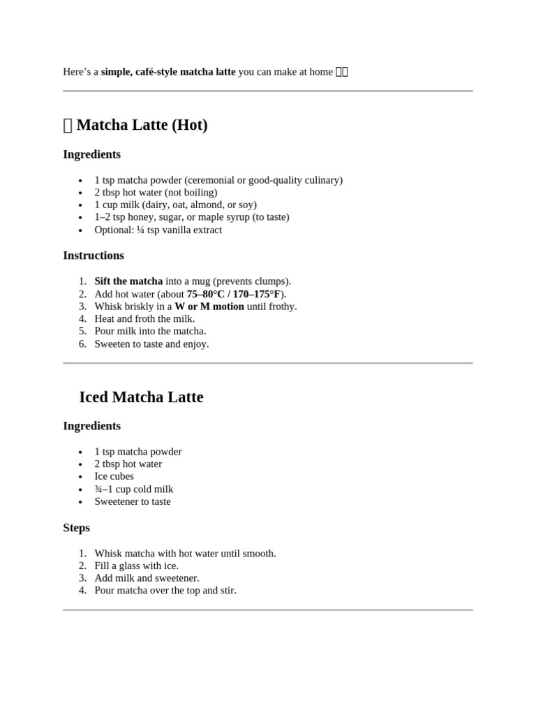 Matcha Latte | PDF