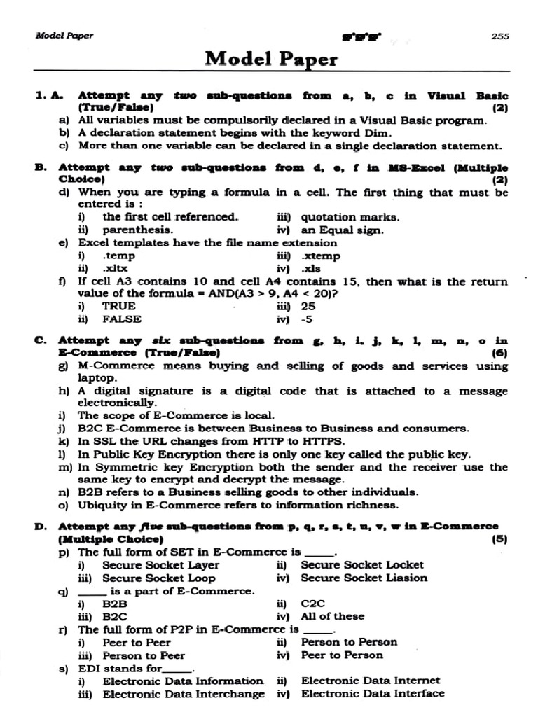 Tybcom Sem 6 CSA All Questions Paper | PDF