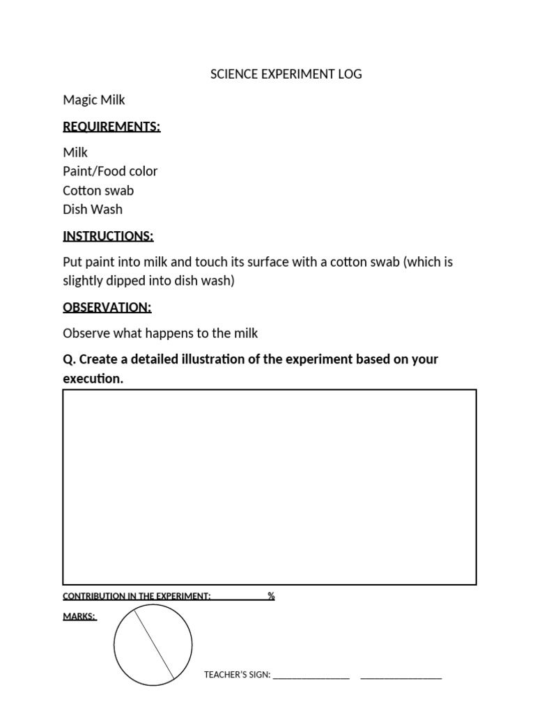 Science Experiment Log | PDF