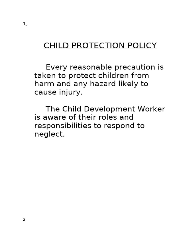 Child Development Center Policies Overview | PDF | Child Development ...