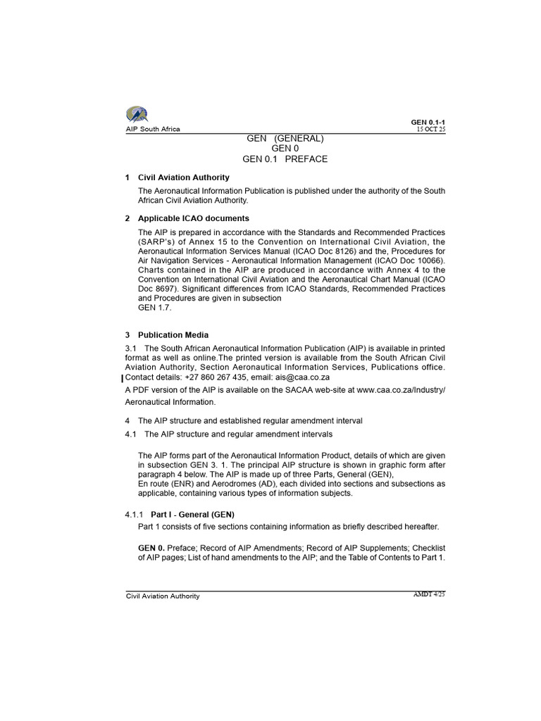 South Africa Aeronautical Information Guide | PDF | Air Traffic Control ...